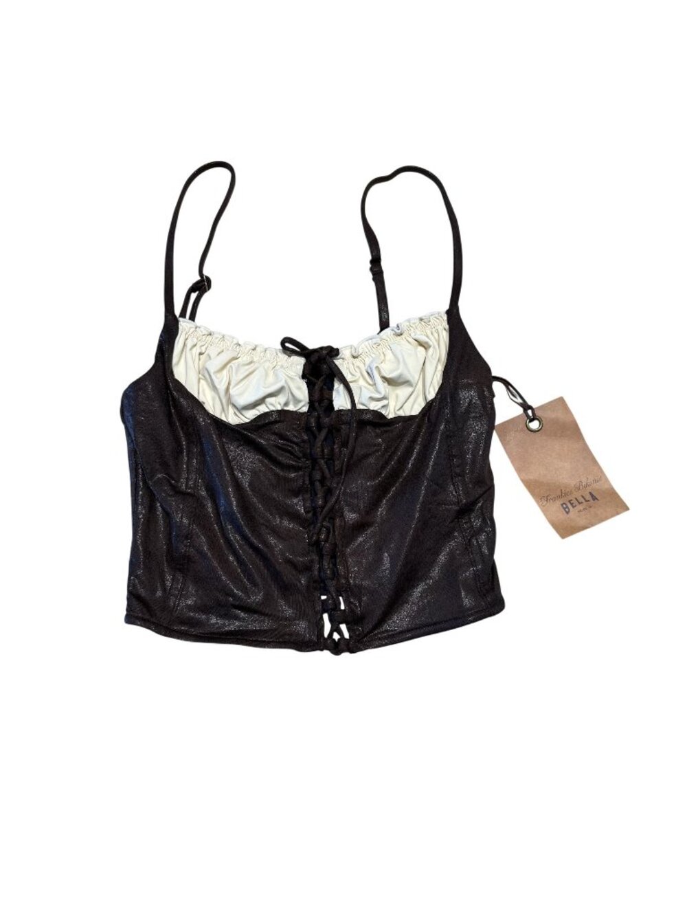 NWT Frankies Bikinis x Bella Hadid Ranch Leather Corset Top Women's X-Small XS